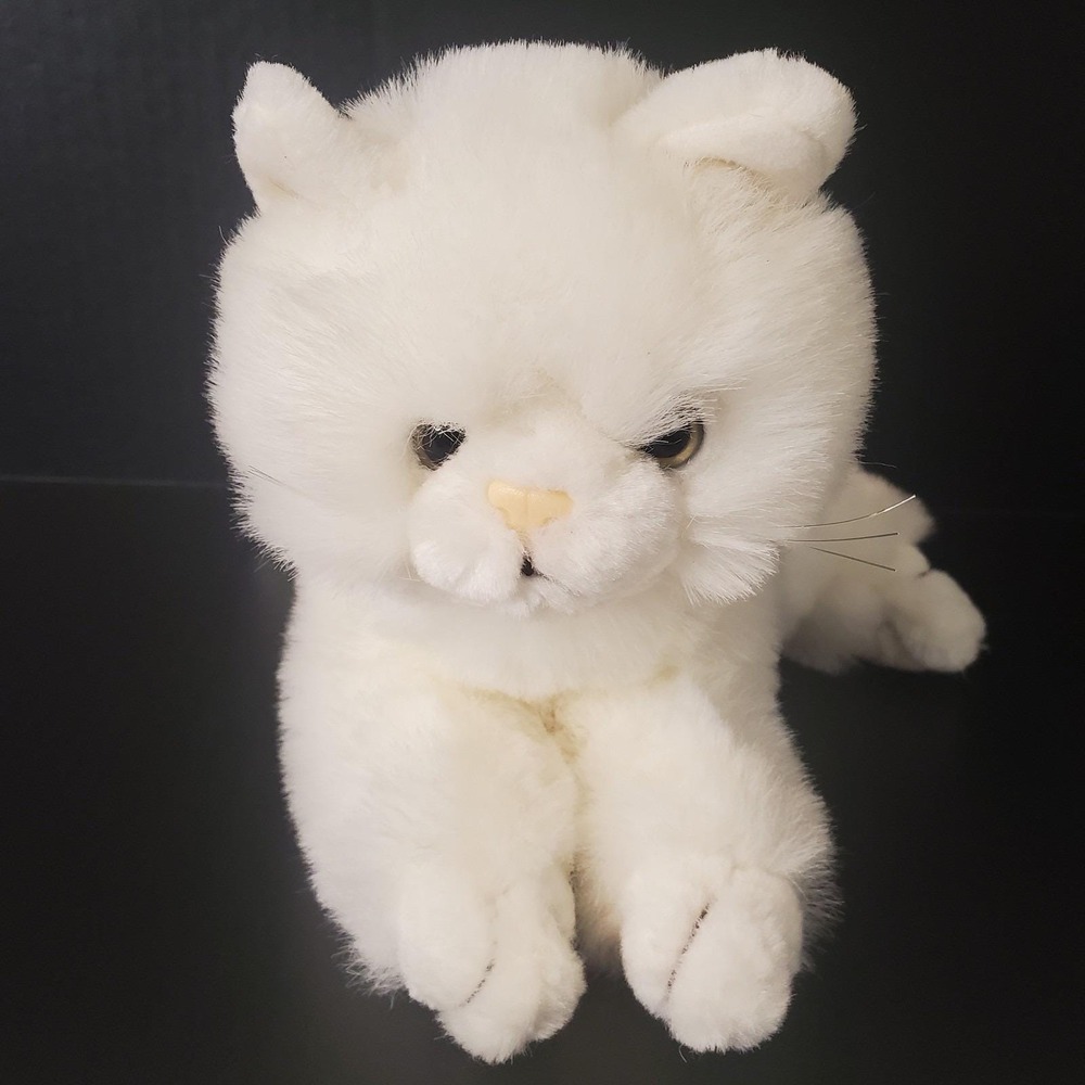 MJC White Persian Cat Plush 10" Stuffed Animal 1988 EXCELLENT Vintage Condition